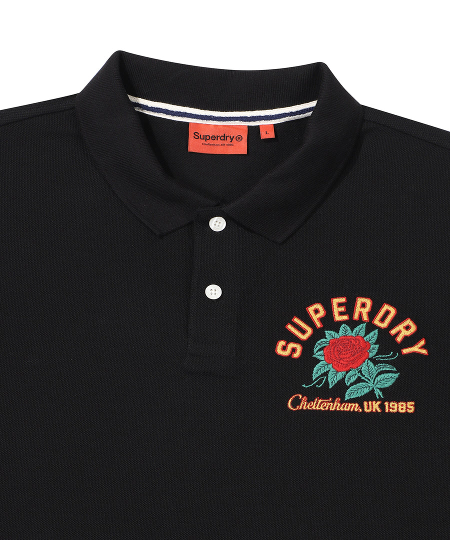 Rose Logo Polo Shirt - Black