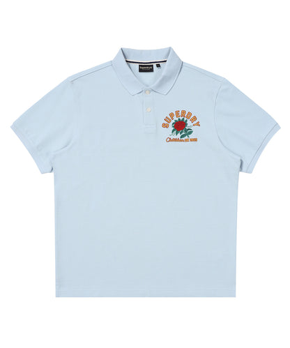 Rose Logo Polo Shirt - Grey/Blue