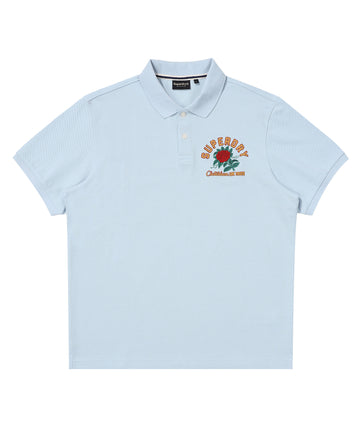 Rose Logo Polo Shirt - Grey/Blue