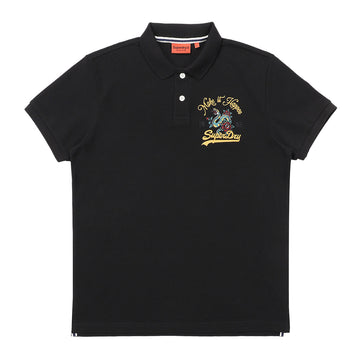 Snake Logo Polo Shirt - Black