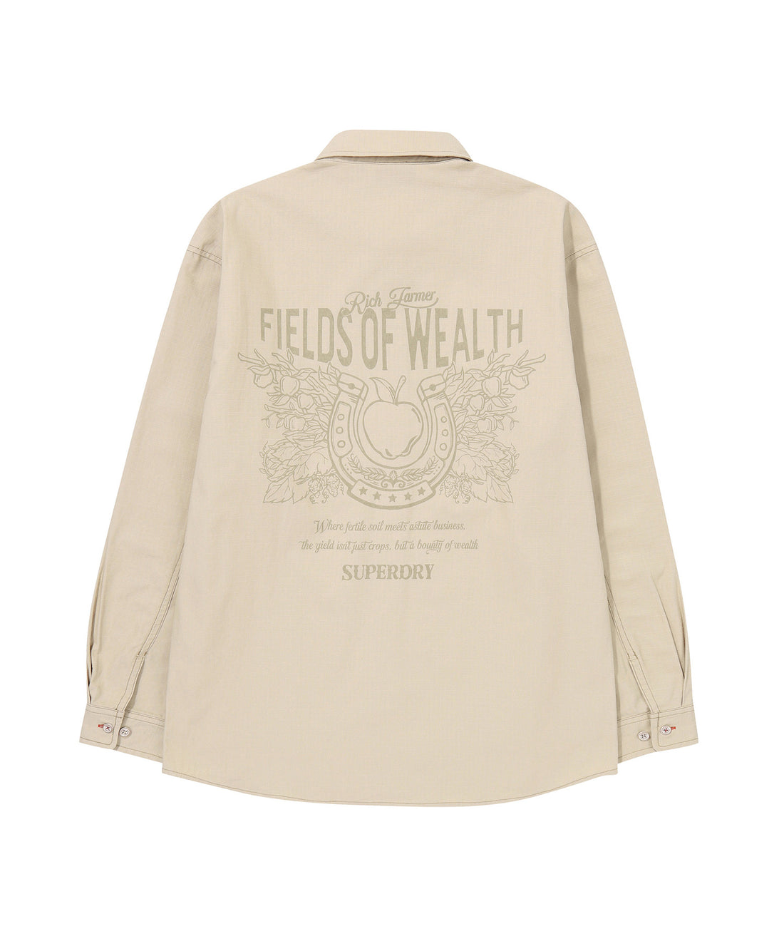 Rich Farmer Graphic Cotton Shirt - Beige