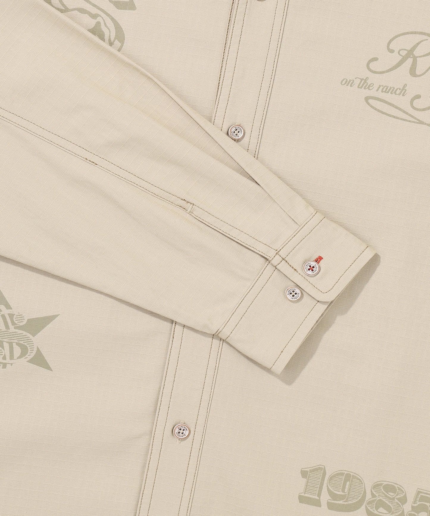 Rich Farmer Graphic Cotton Shirt - Beige