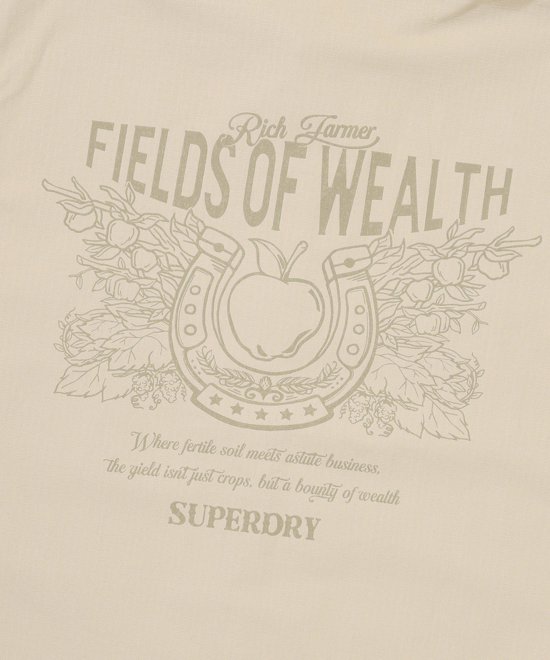 Rich Farmer Graphic Cotton Shirt - Beige