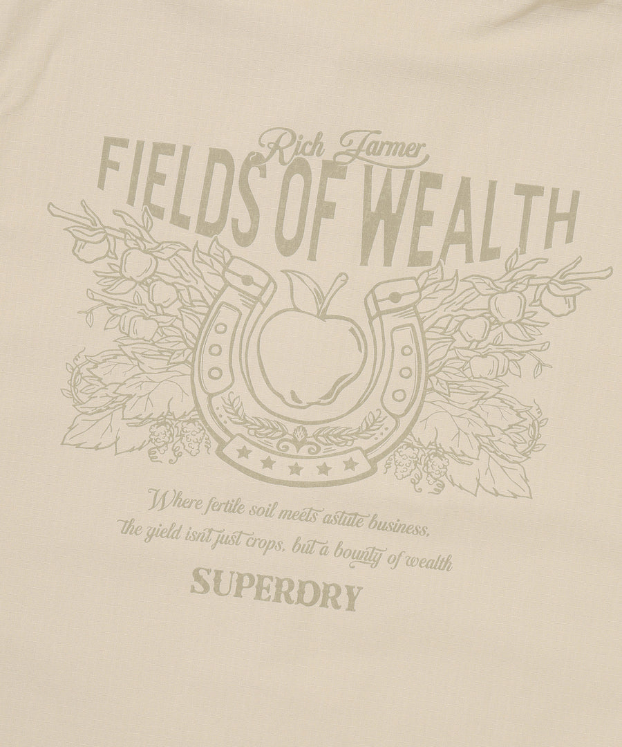 Rich Farmer Graphic Cotton Shirt - Beige