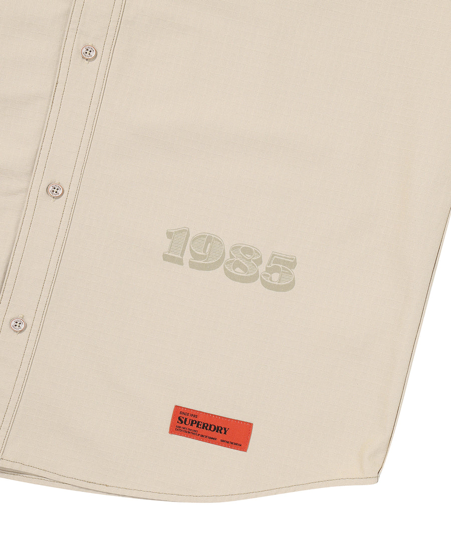Rich Farmer Graphic Cotton Shirt - Beige