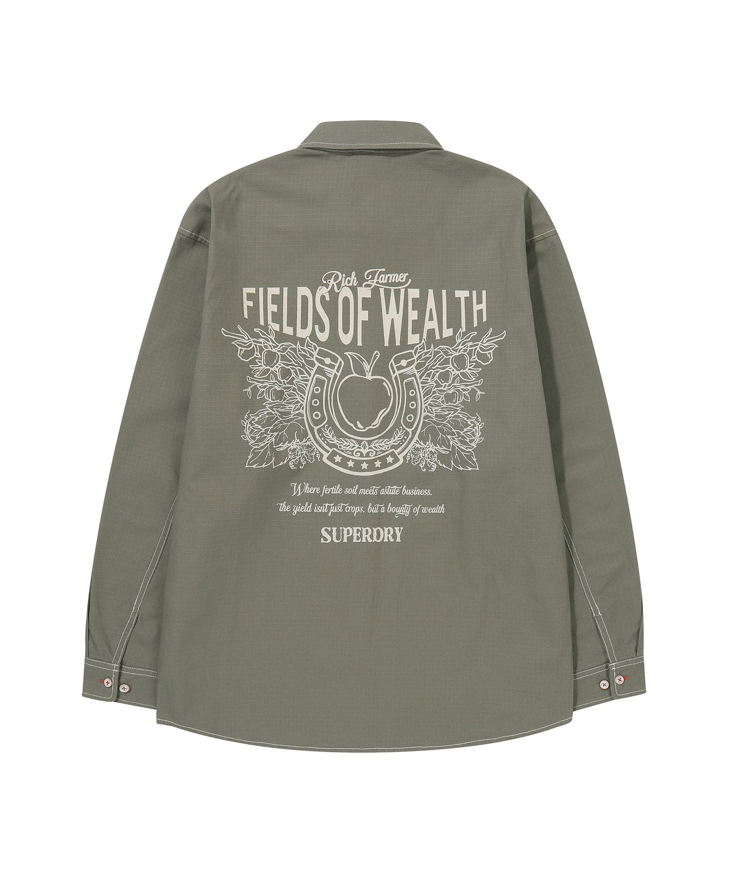 Rich Farmer Graphic Cotton Shirt - Olive