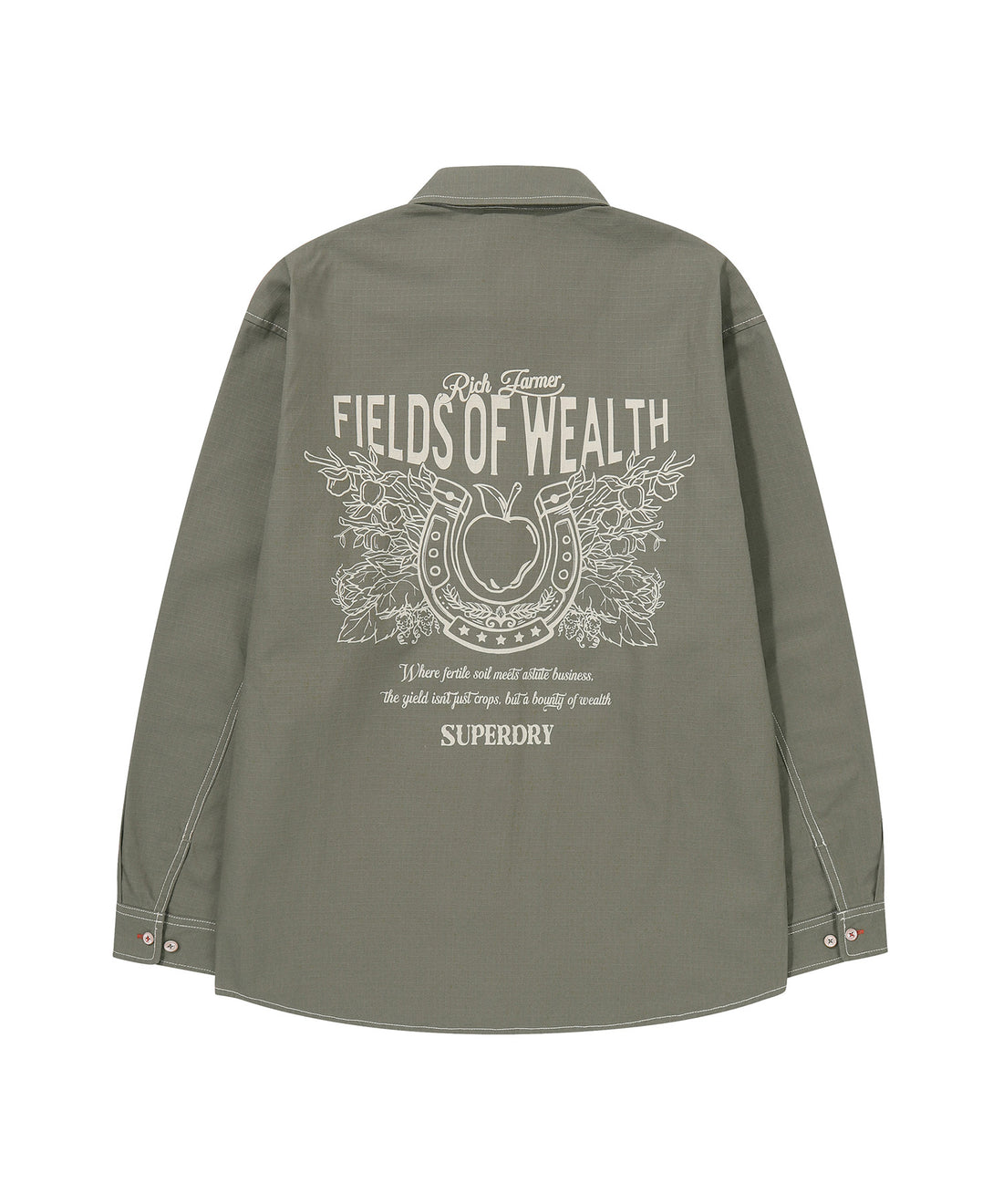Rich Farmer Graphic Cotton Shirt - Olive
