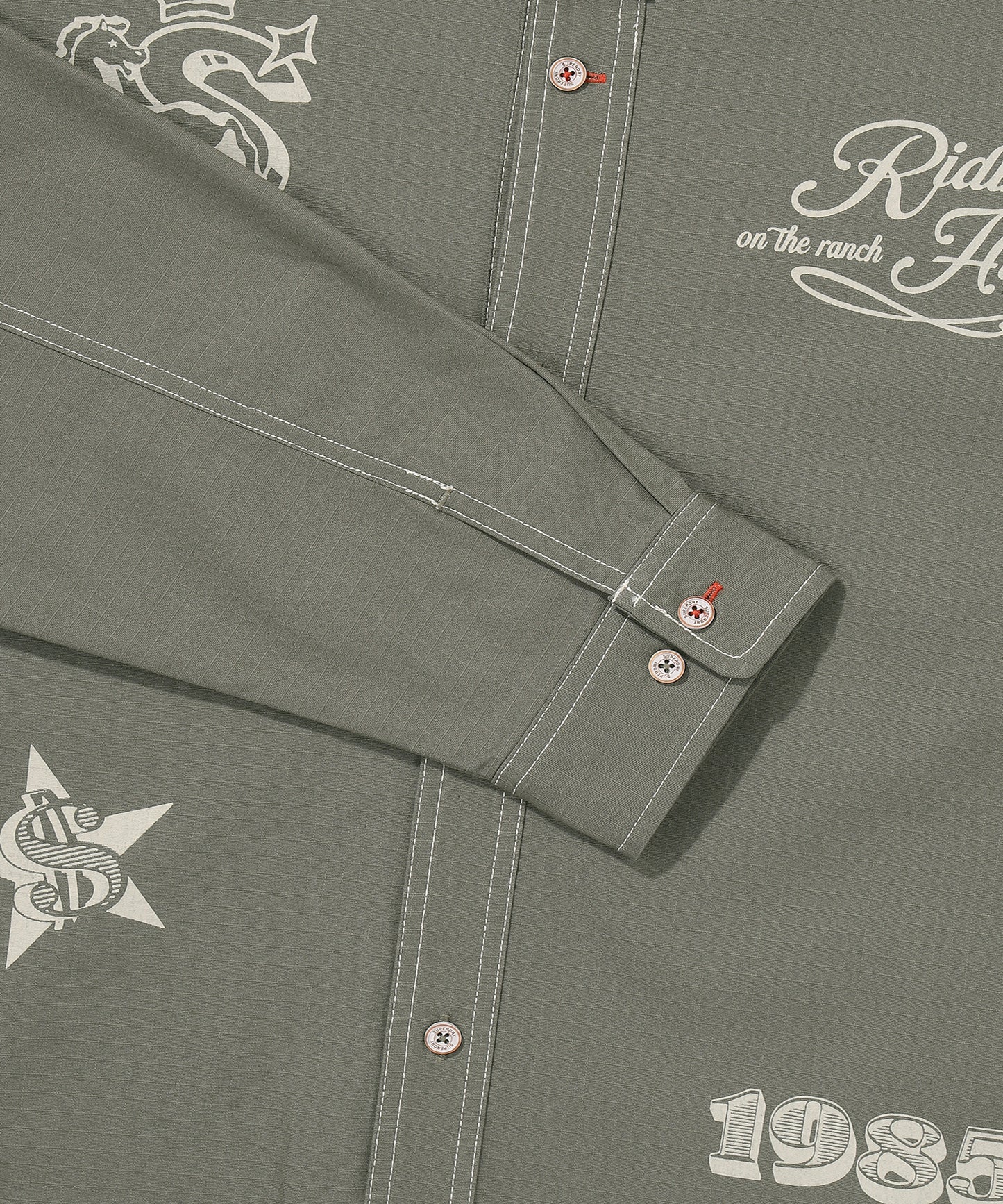 Rich Farmer Graphic Cotton Shirt - Olive
