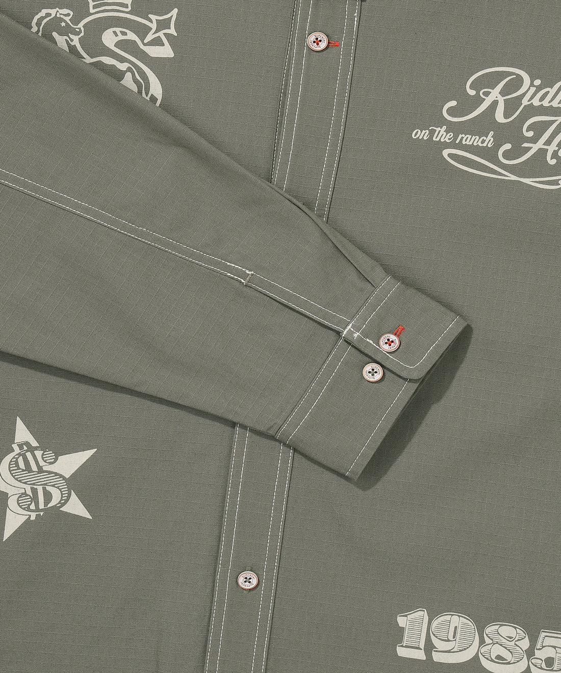 Rich Farmer Graphic Cotton Shirt - Olive