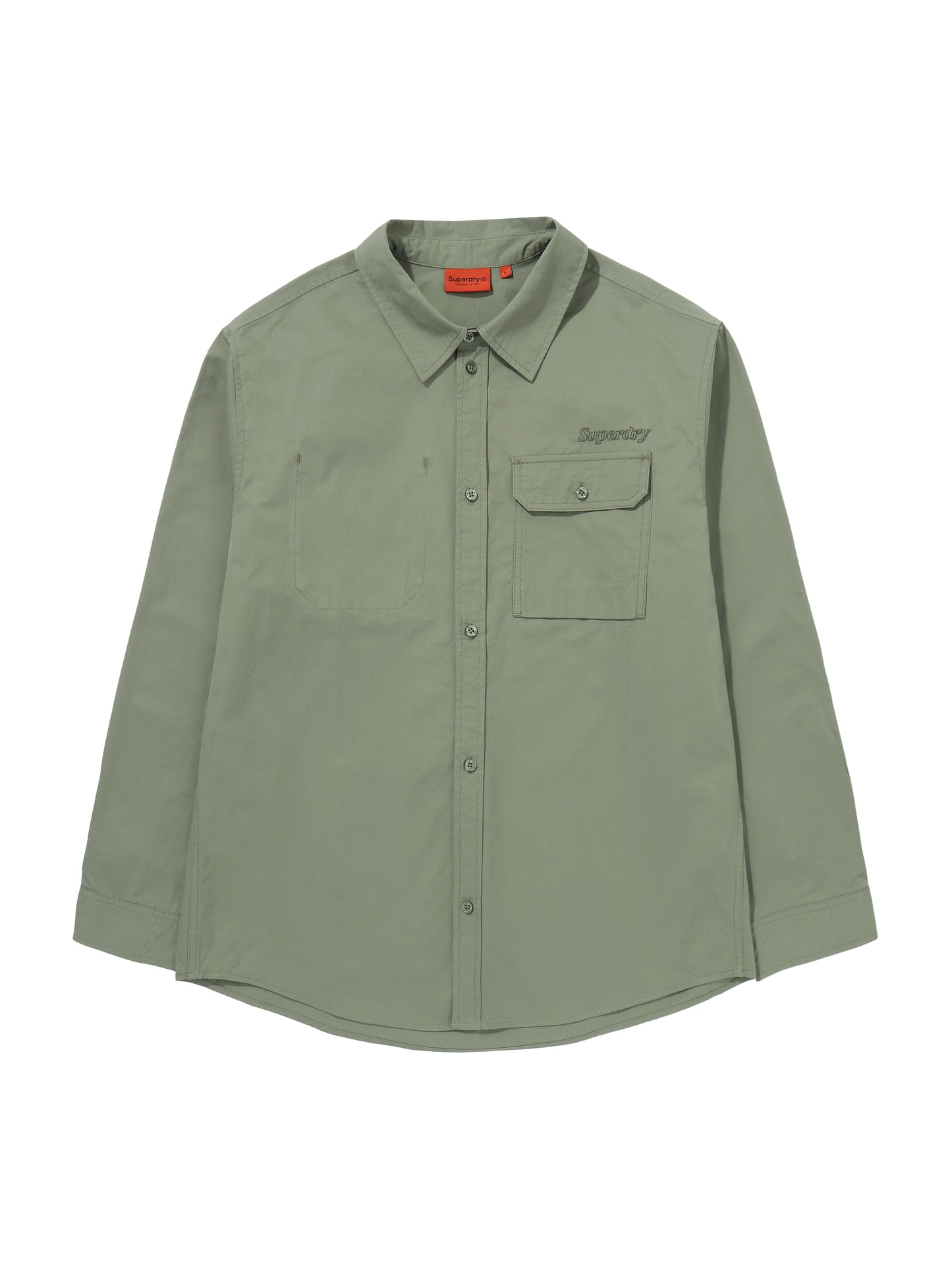 Contrast Stitch Work Pocket Shirt