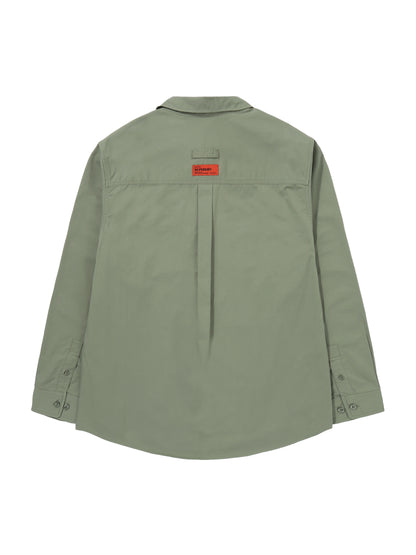 Contrast Stitch Work Pocket Shirt