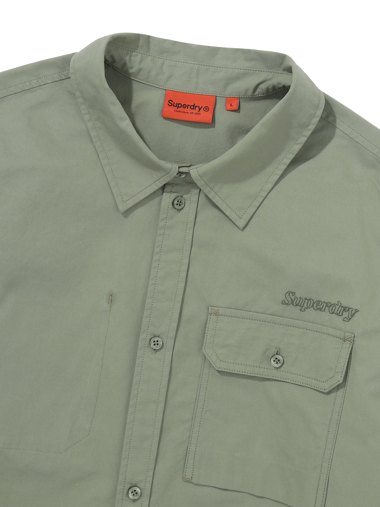 Contrast Stitch Work Pocket Shirt