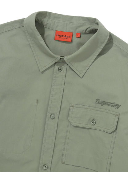 Contrast Stitch Work Pocket Shirt