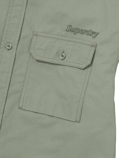 Contrast Stitch Work Pocket Shirt