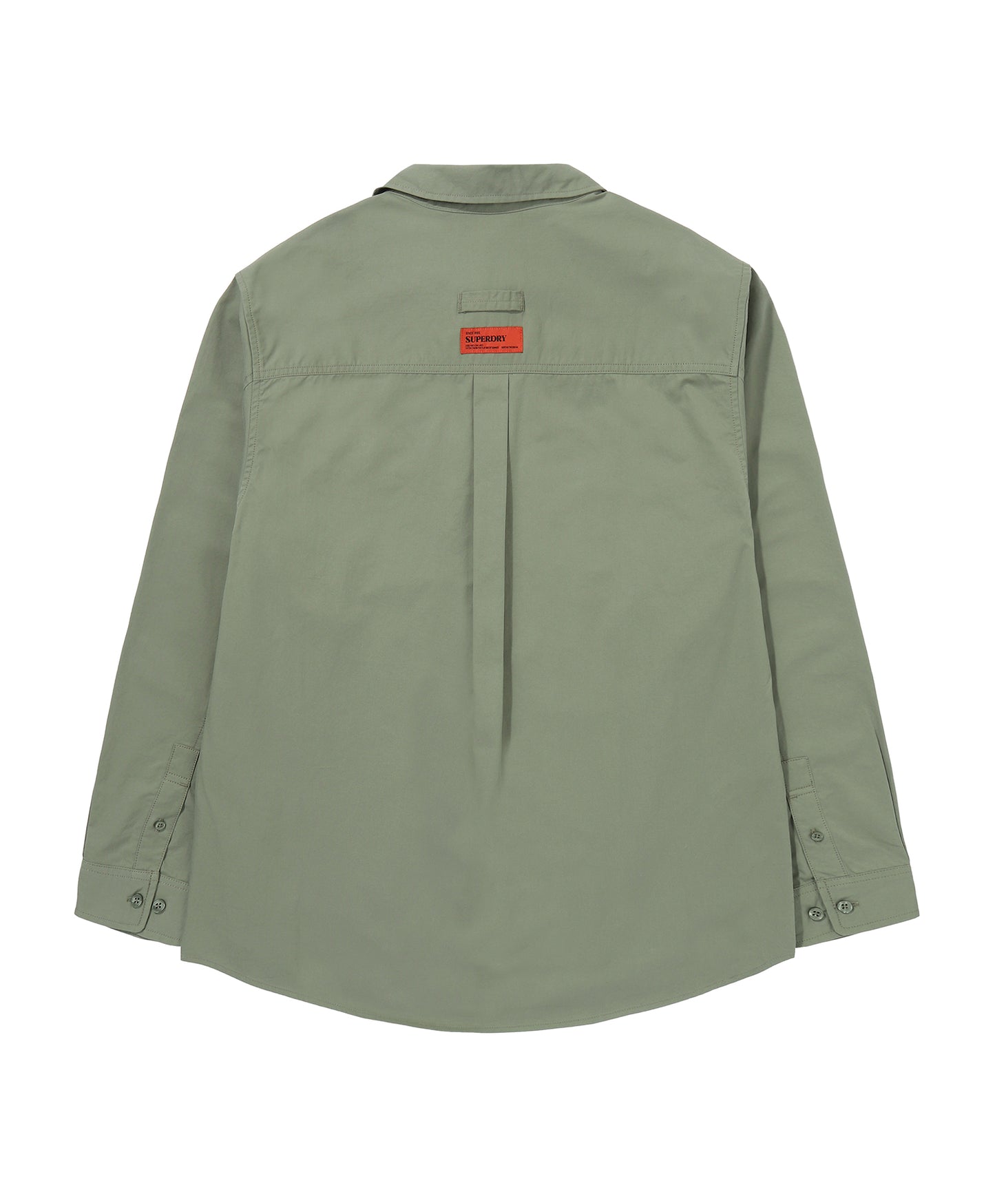 Contrast Stitch Work Pocket Shirt - Khaki Green