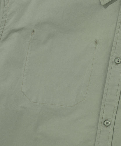 Contrast Stitch Work Pocket Shirt - Khaki Green
