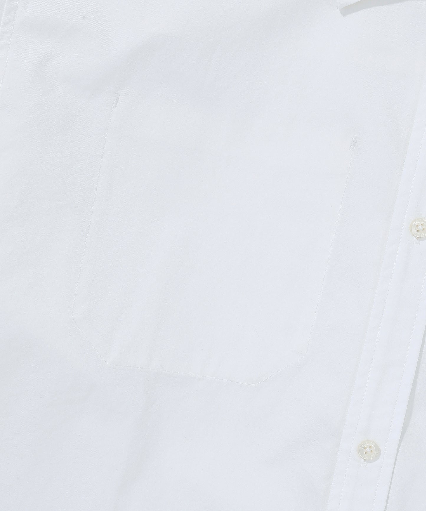 Contrast Stitch Work Pocket Shirt - White