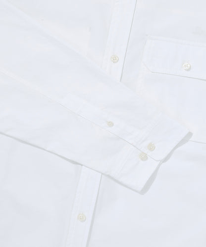 Contrast Stitch Work Pocket Shirt - White