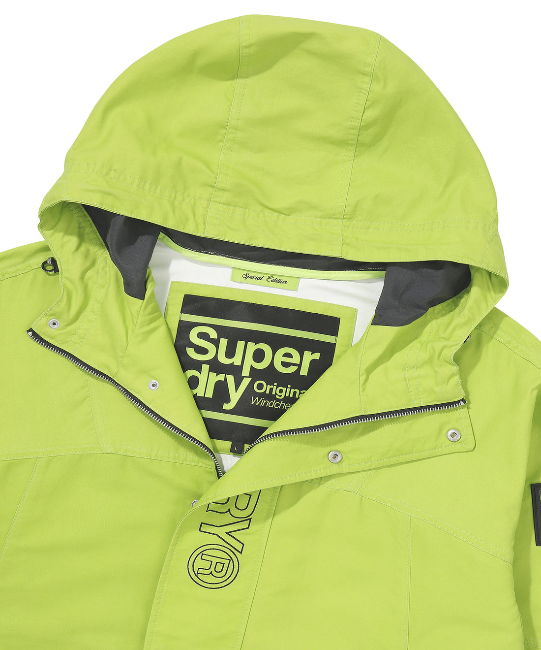 Hooded Signature Windbreaker Jacket - Lime