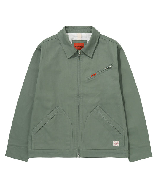 Zip Through Chore Jacket - Khaki