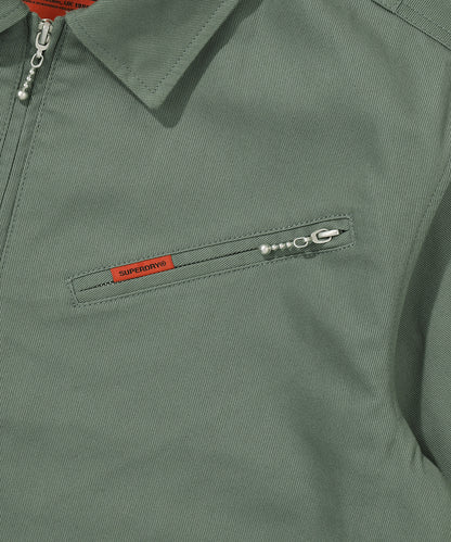 Zip Through Chore Jacket - Khaki