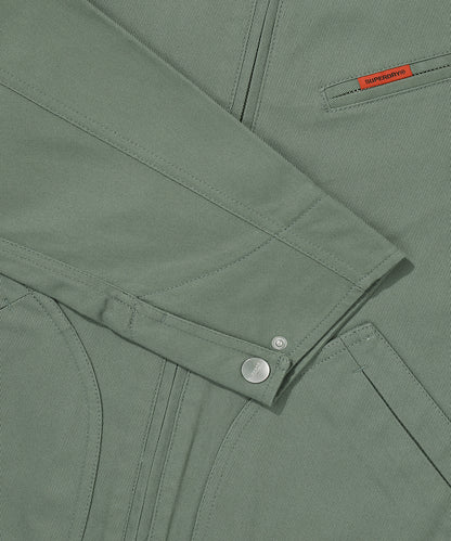 Zip Through Chore Jacket - Khaki