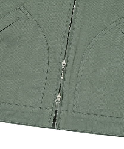 Zip Through Chore Jacket - Khaki