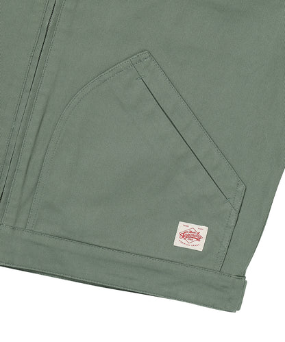 Zip Through Chore Jacket - Khaki