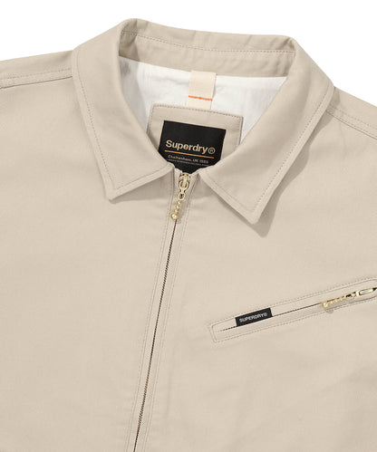 Zip Through Chore Jacket - L/Beige