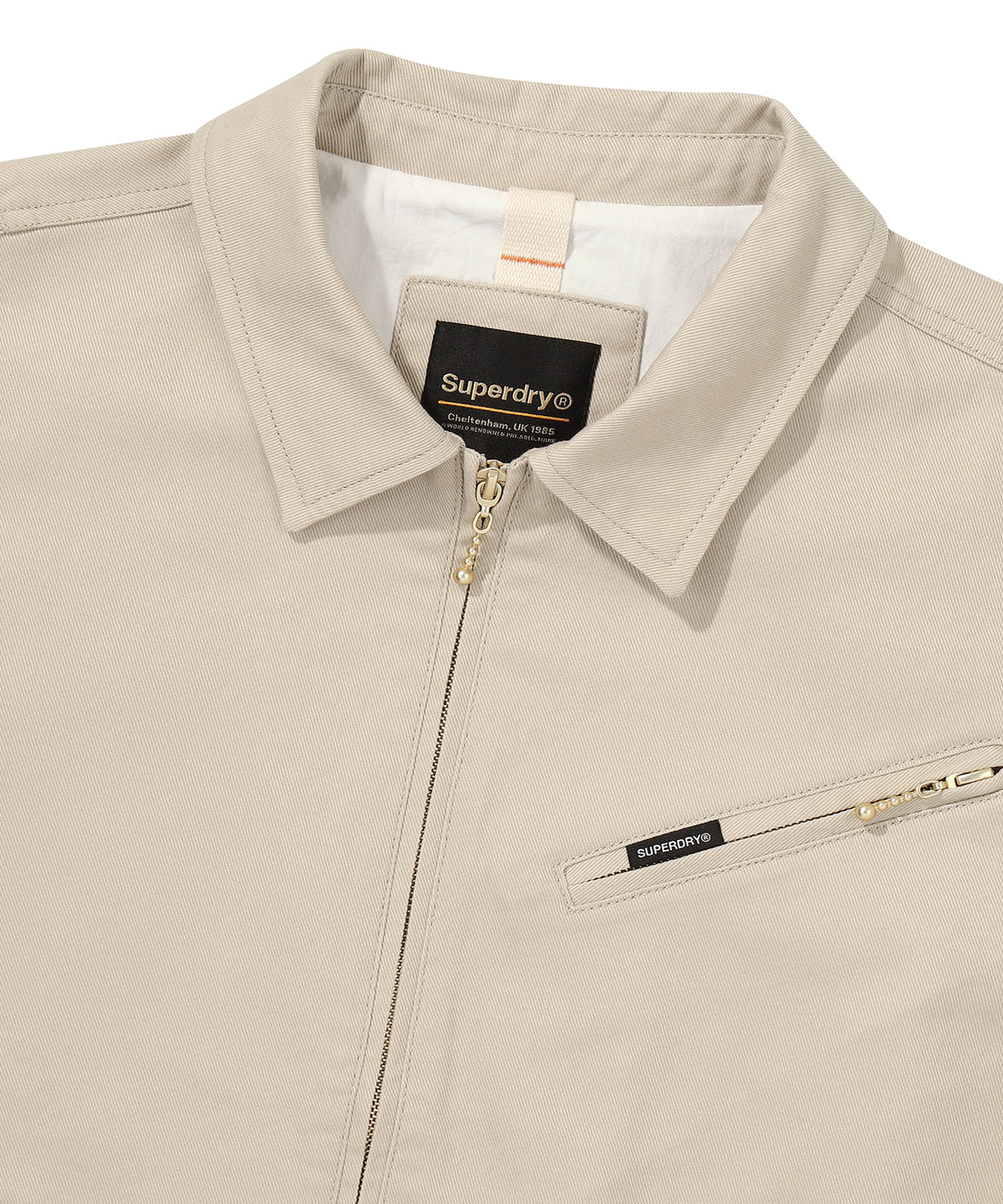 Zip Through Chore Jacket - L/Beige