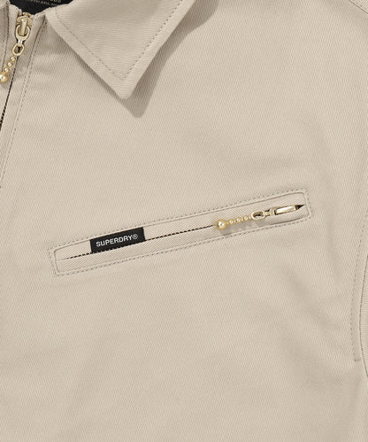 Zip Through Chore Jacket - L/Beige