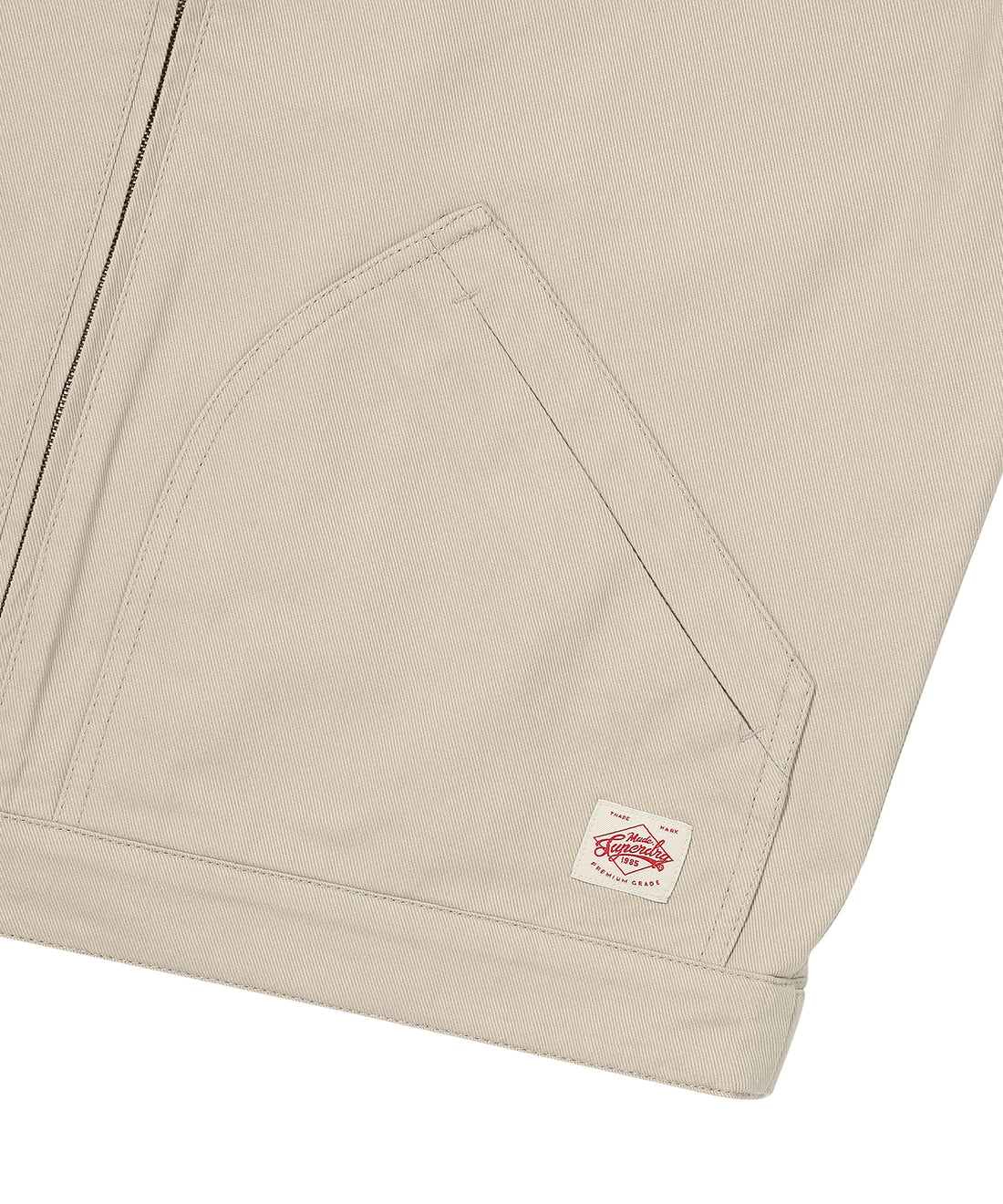 Zip Through Chore Jacket - L/Beige