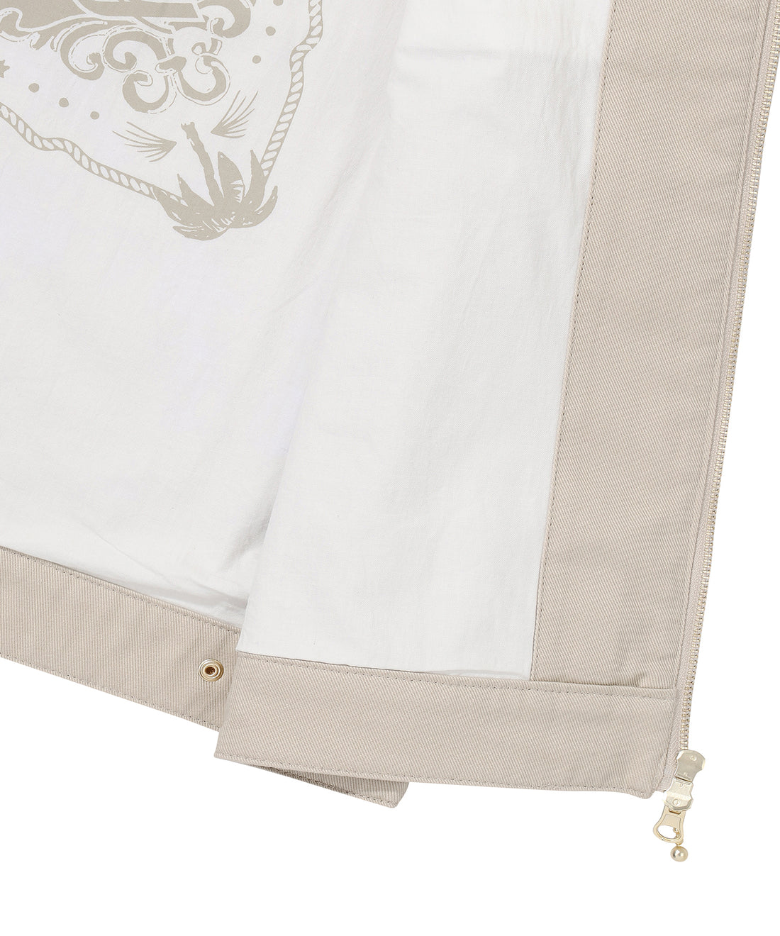 Zip Through Chore Jacket - L/Beige