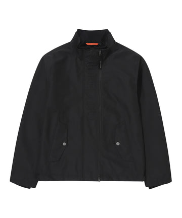 High Neck Windbreaker Jacket - Black