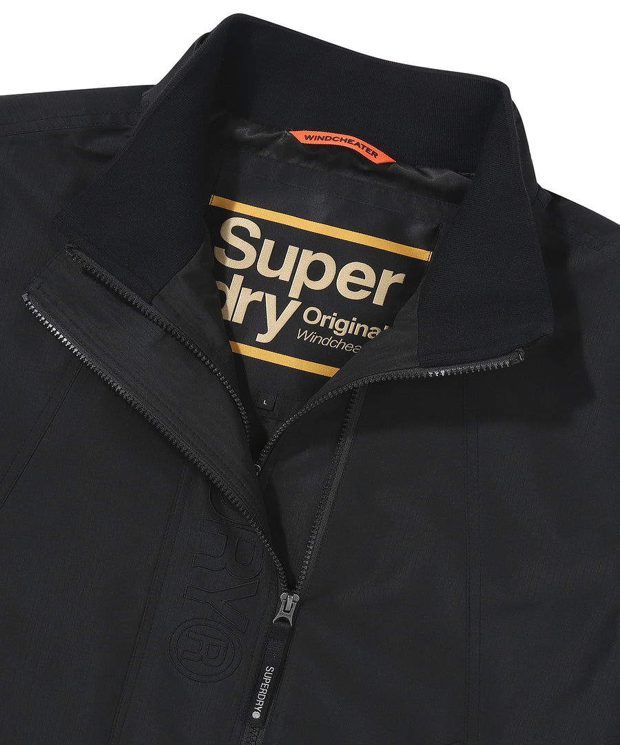 High Neck Windbreaker Jacket - Black