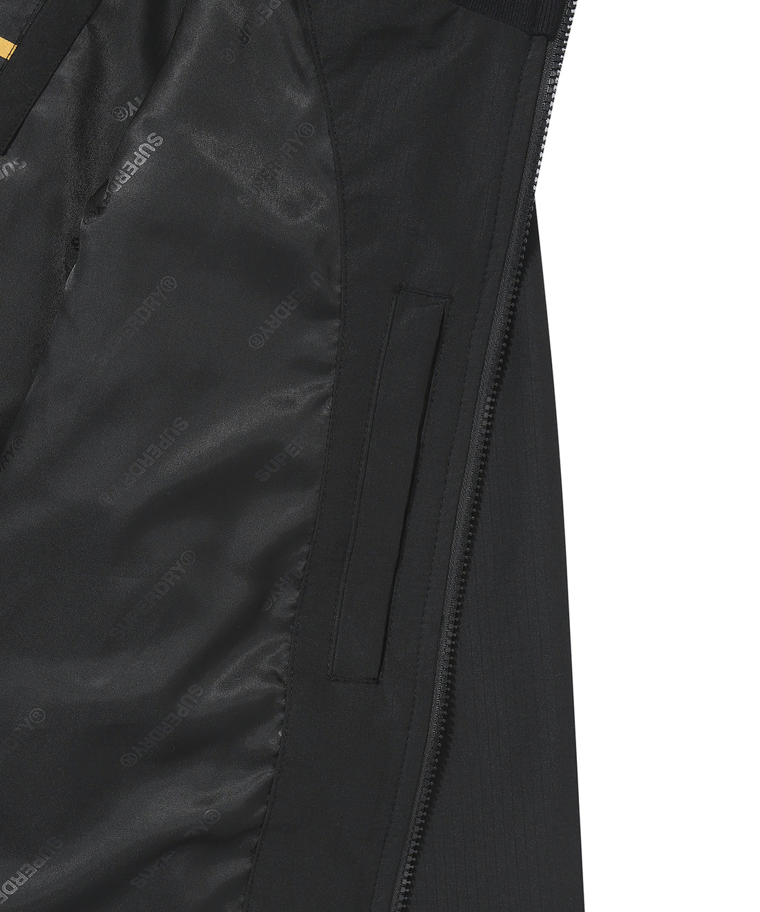 High Neck Windbreaker Jacket - Black