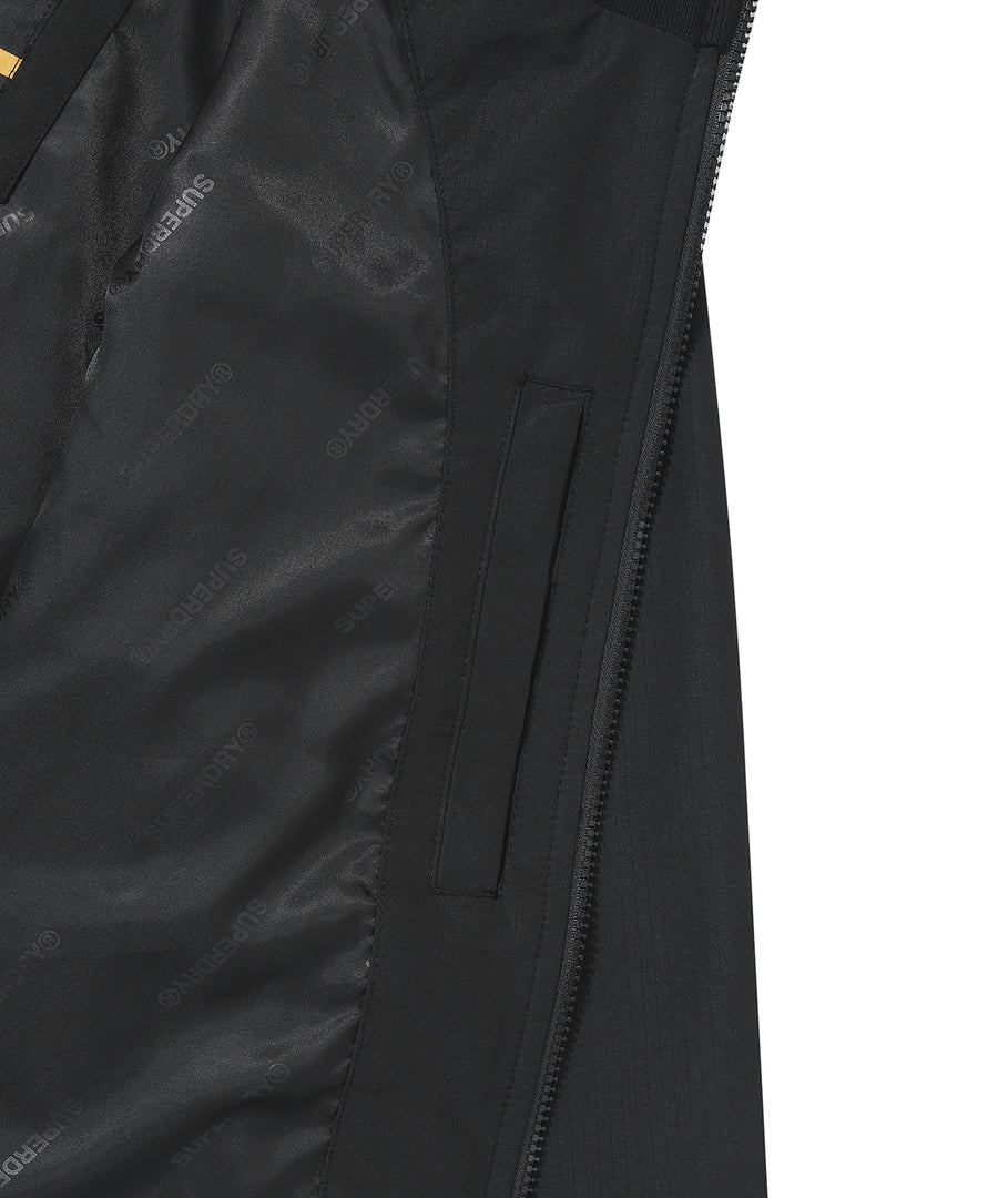 High Neck Windbreaker Jacket - Black