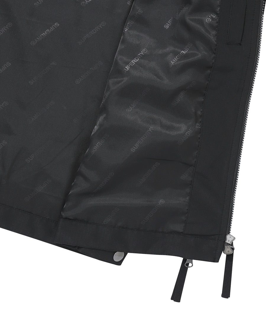 High Neck Windbreaker Jacket - Black