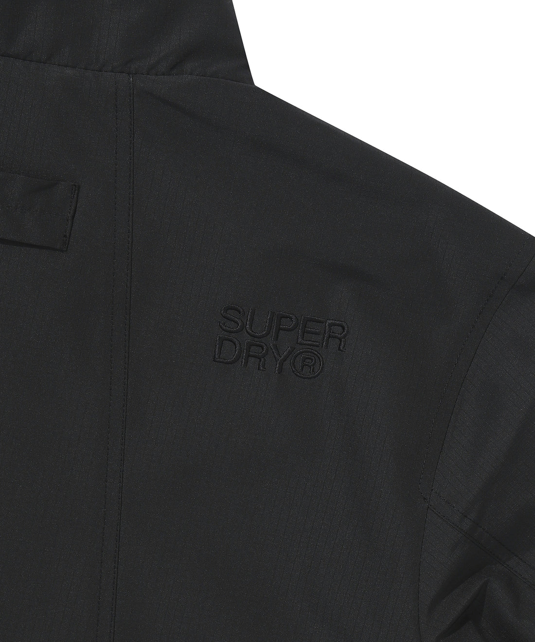 High Neck Windbreaker Jacket - Black