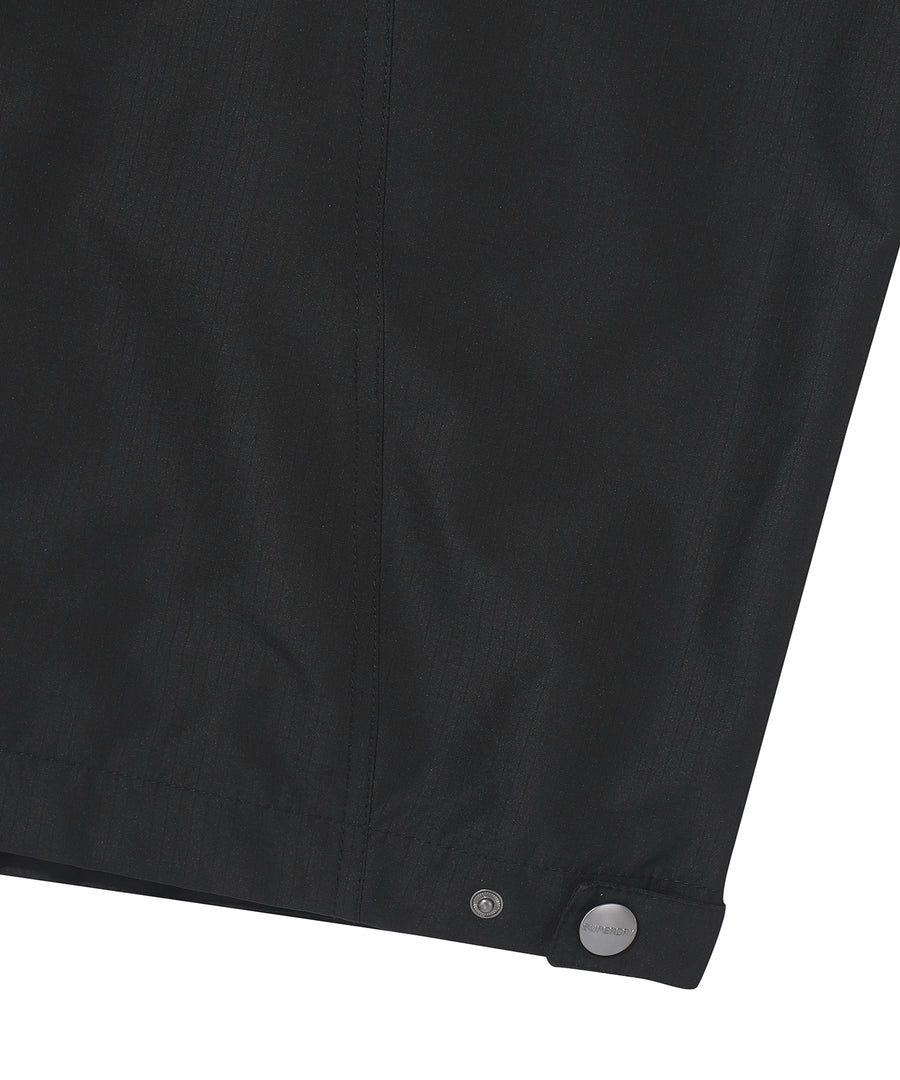 High Neck Windbreaker Jacket - Black