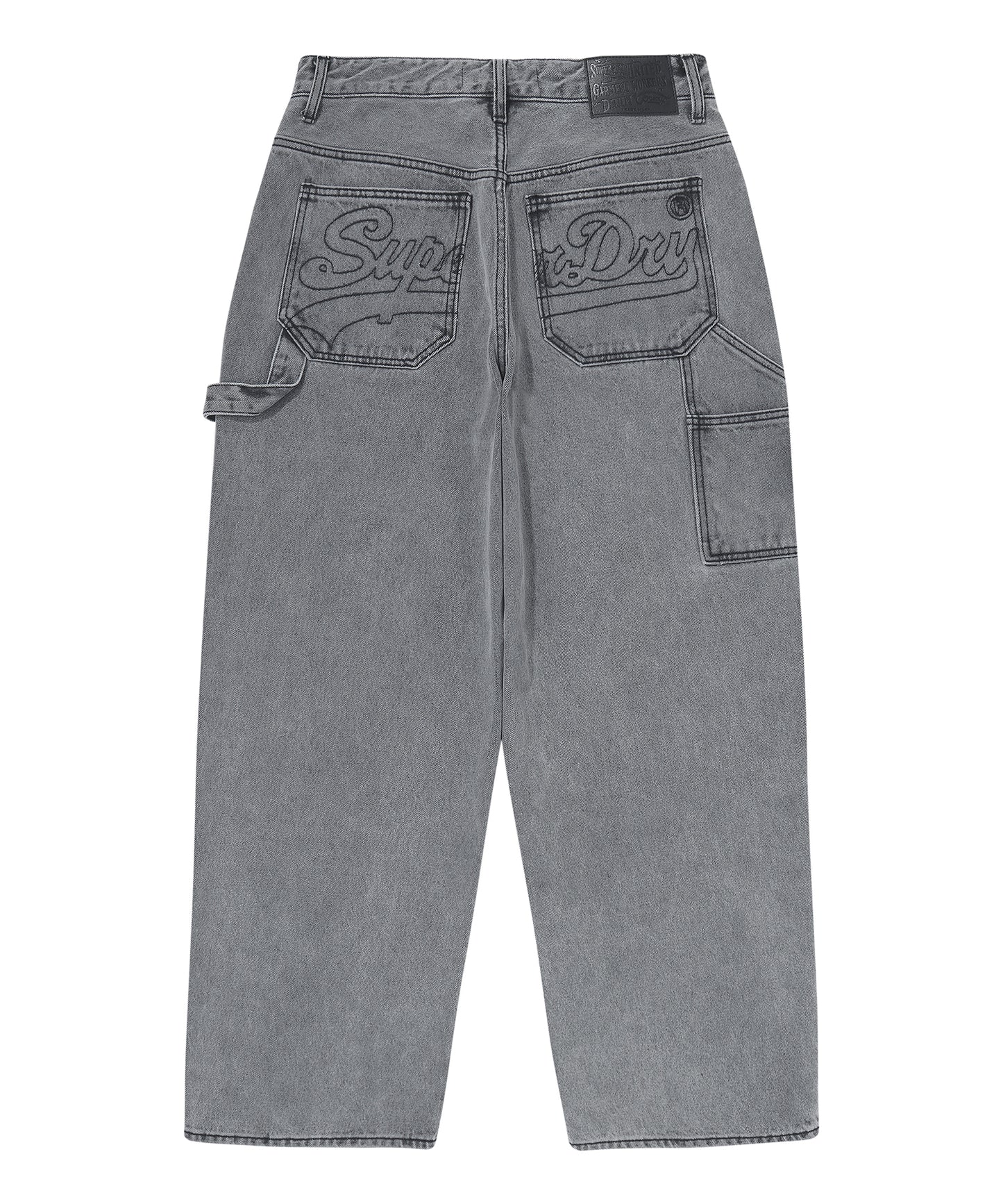 Double Knee Carpenter Denim Pants - Grey