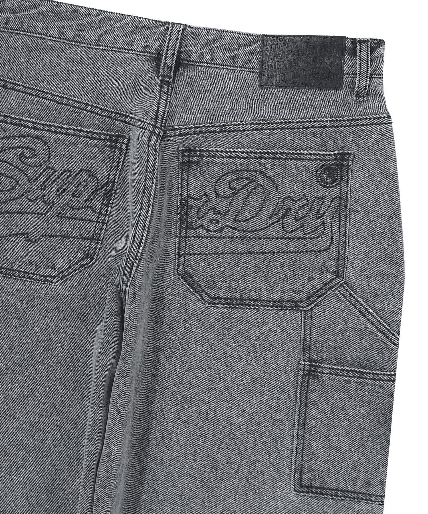 Double Knee Carpenter Denim Pants - Grey
