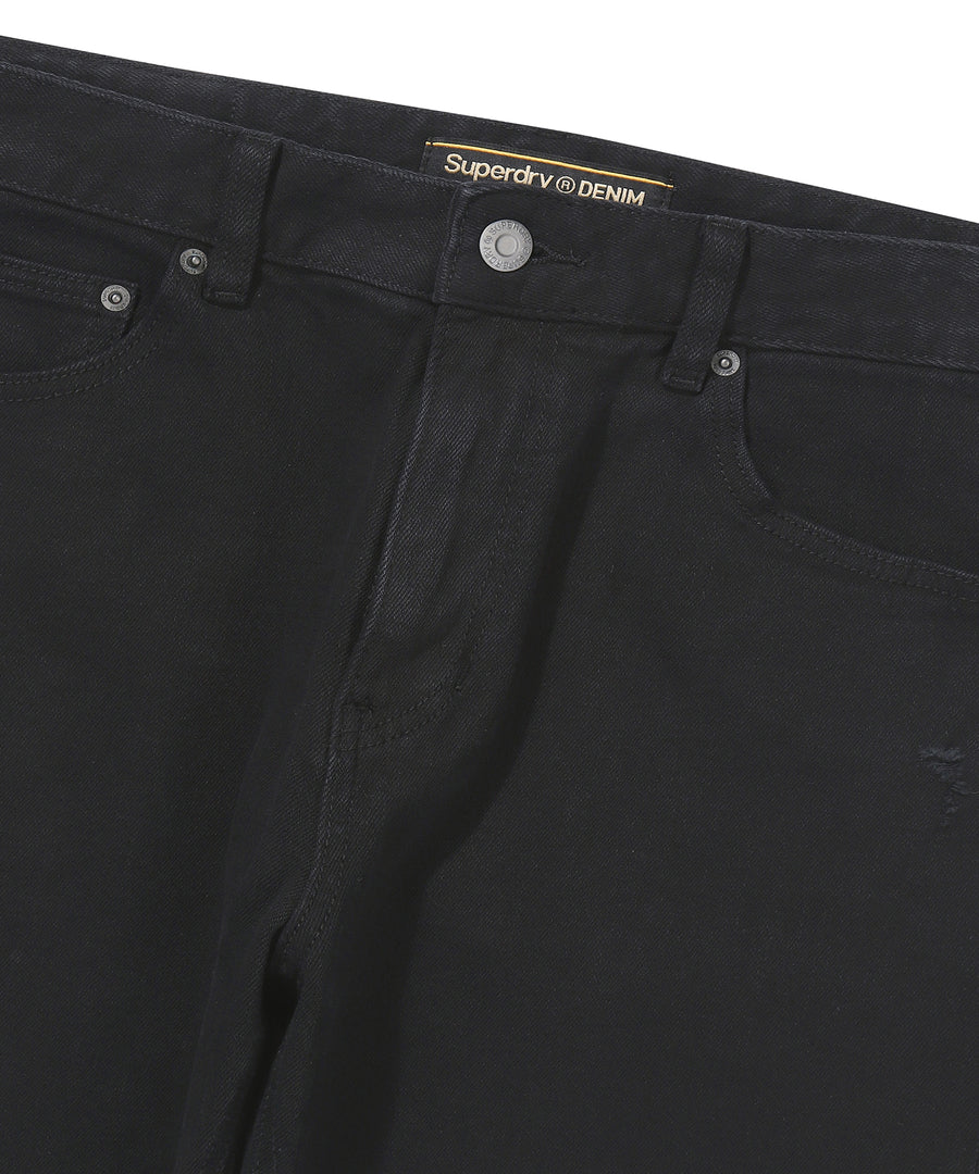 Vintage Slim Denim Pants - Black