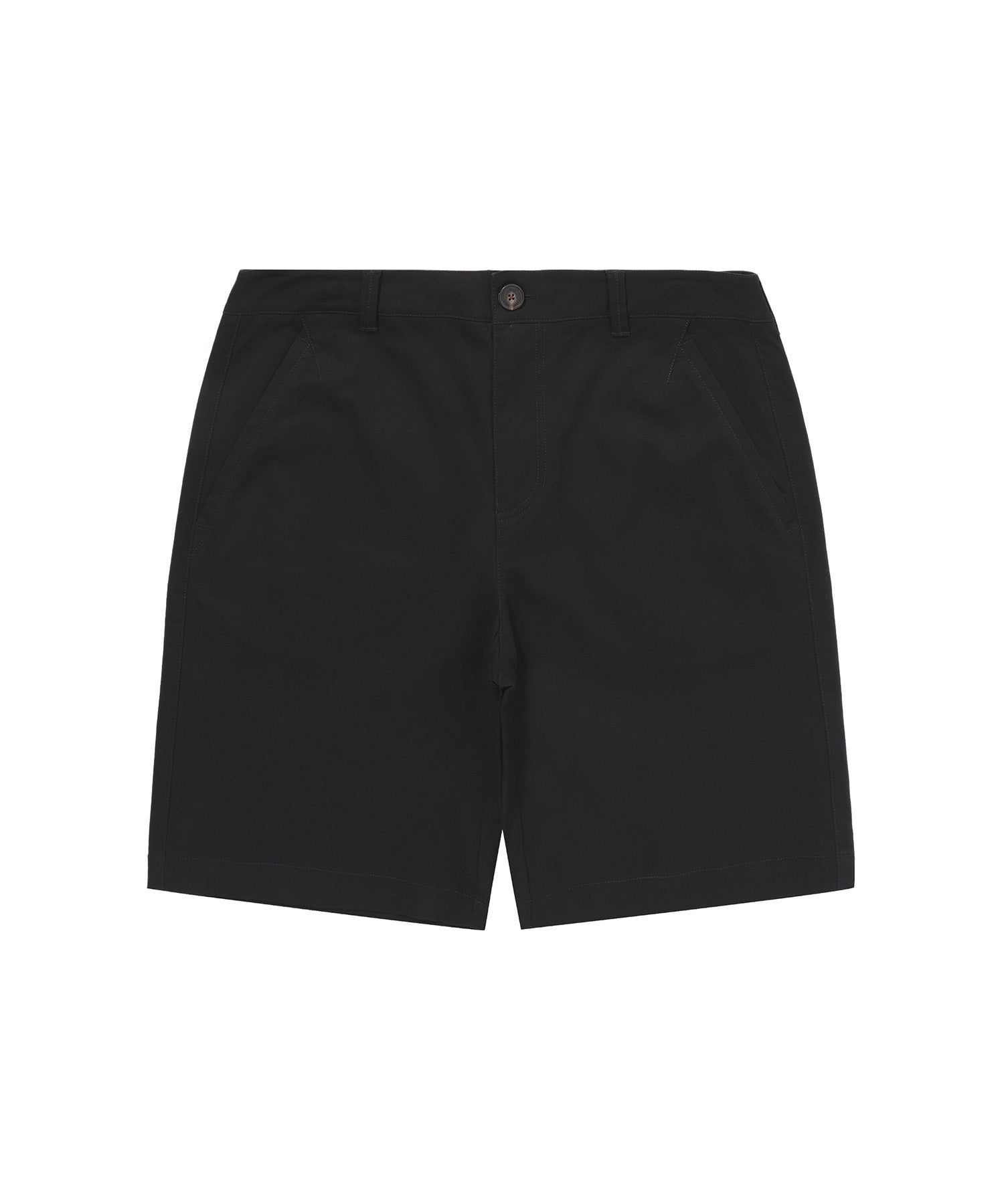 Label Cotton Chino Shorts - Black