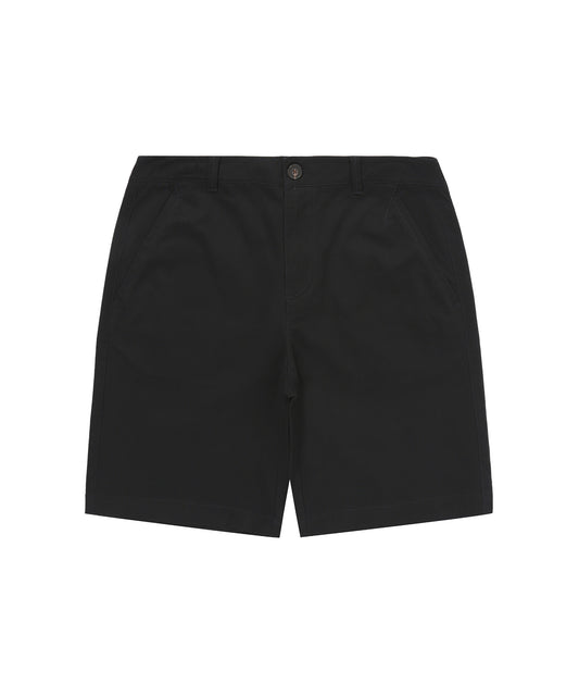 Label Cotton Chino Shorts - Black