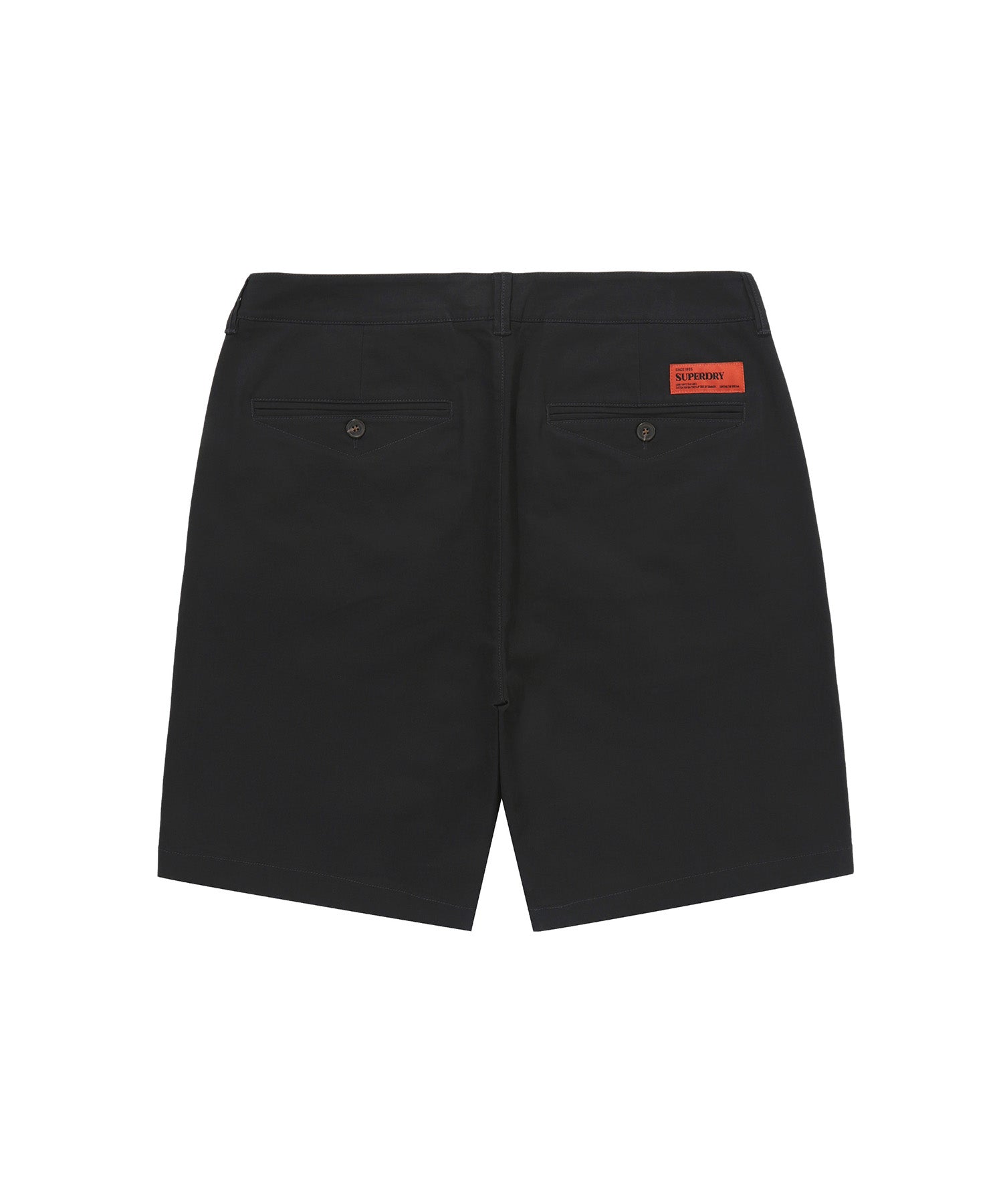 Label Cotton Chino Shorts - Black
