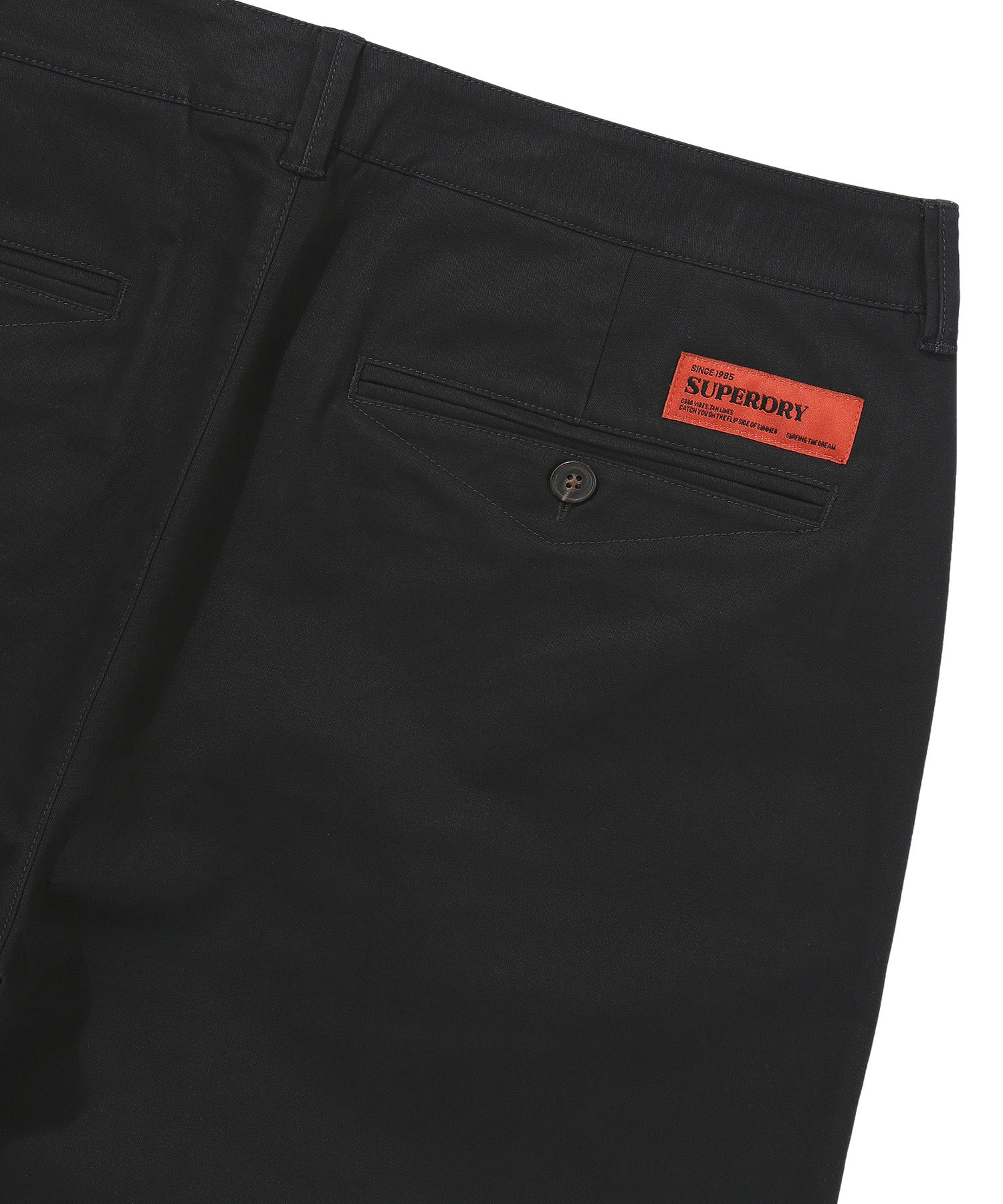 Label Cotton Chino Shorts - Black