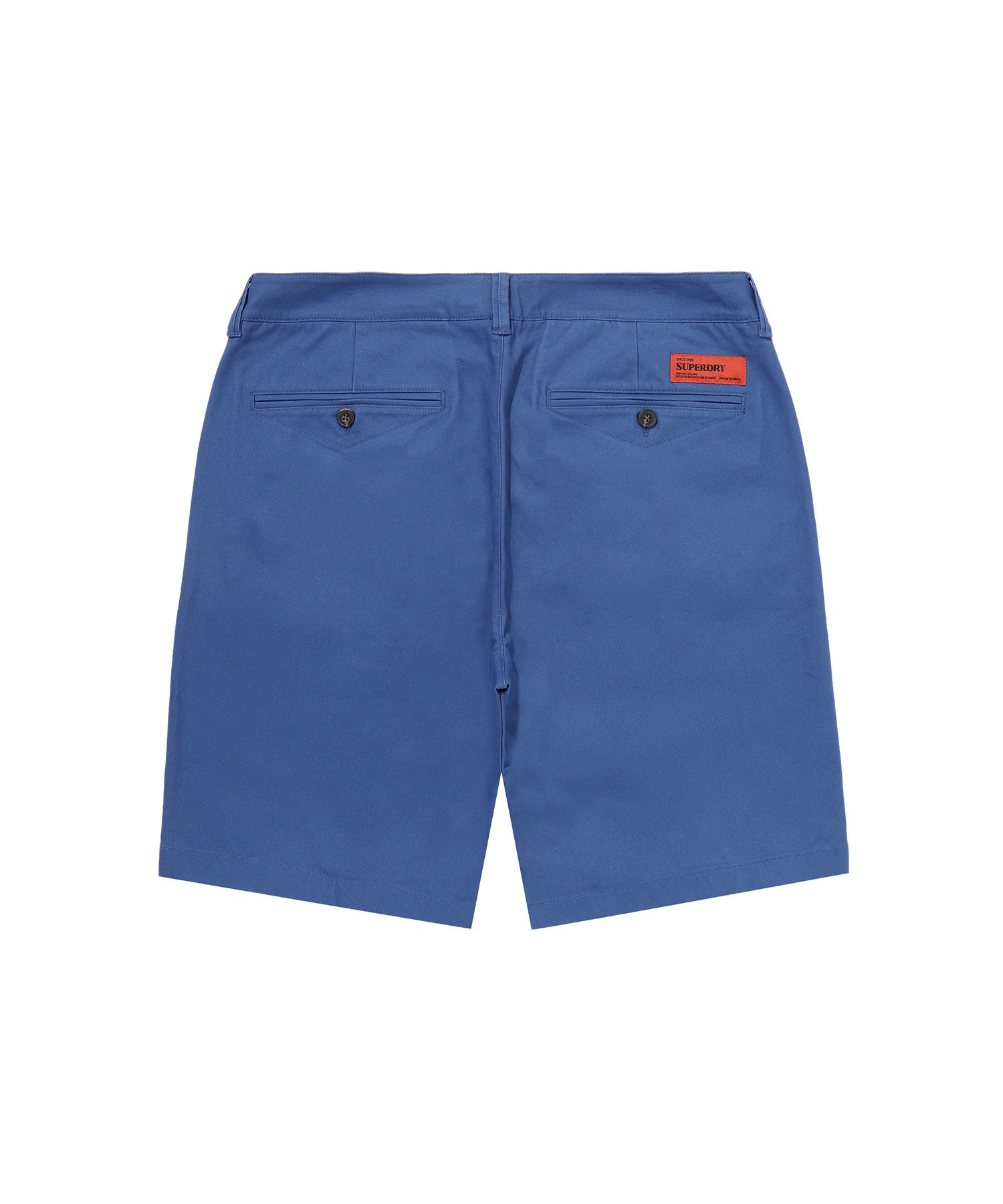 Label Cotton Chino Shorts - D/Blue