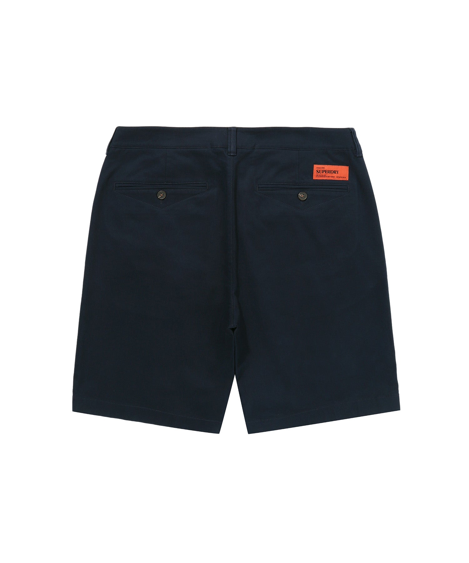 Label Cotton Chino Shorts - D/Navy