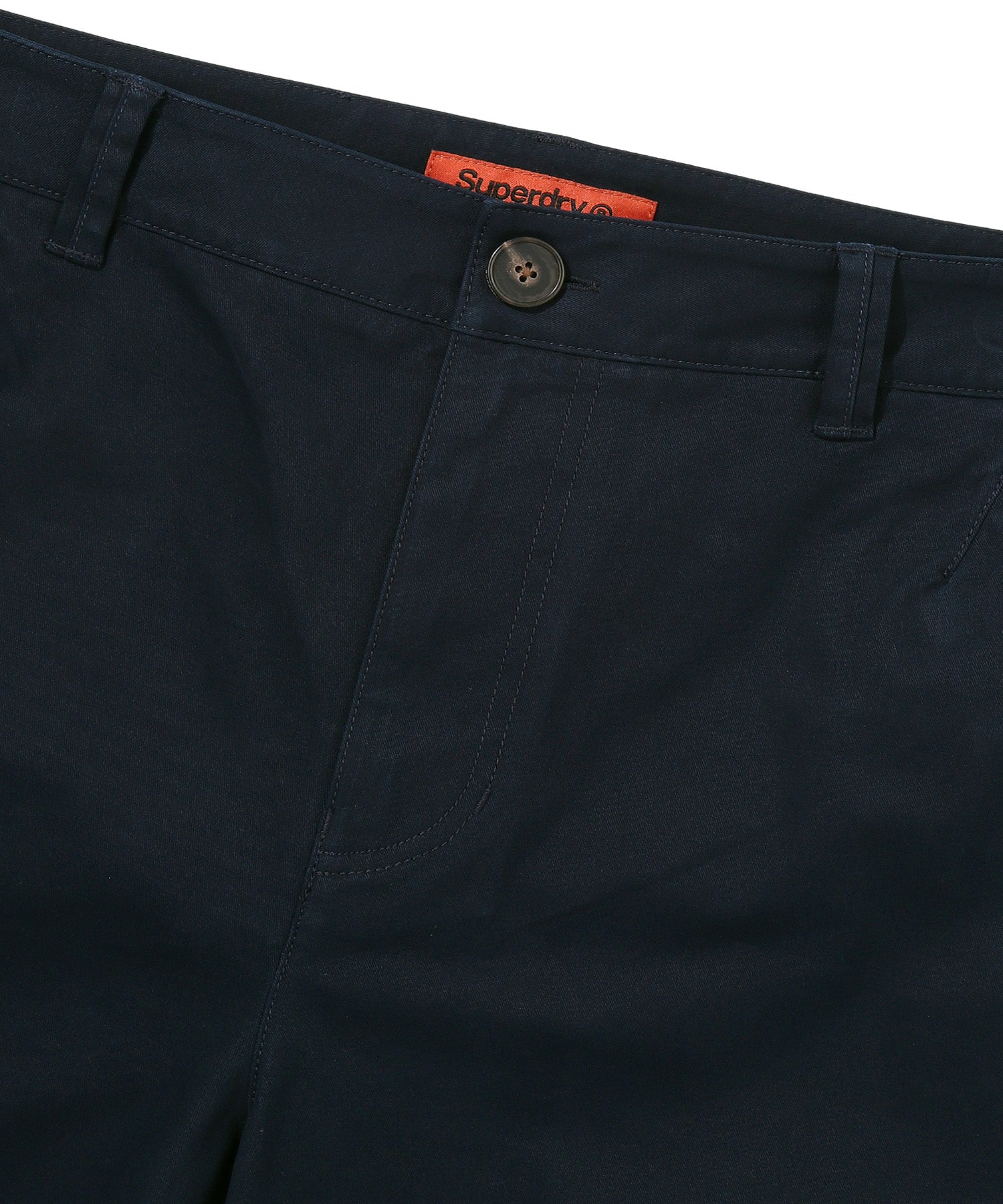 Label Cotton Chino Shorts - D/Navy